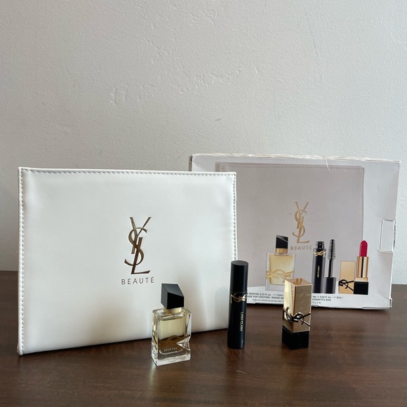 !!NIB!! YSL Beaute 4-Piece Beauty Bundle - Pouch Lippy Mascara and Smelly